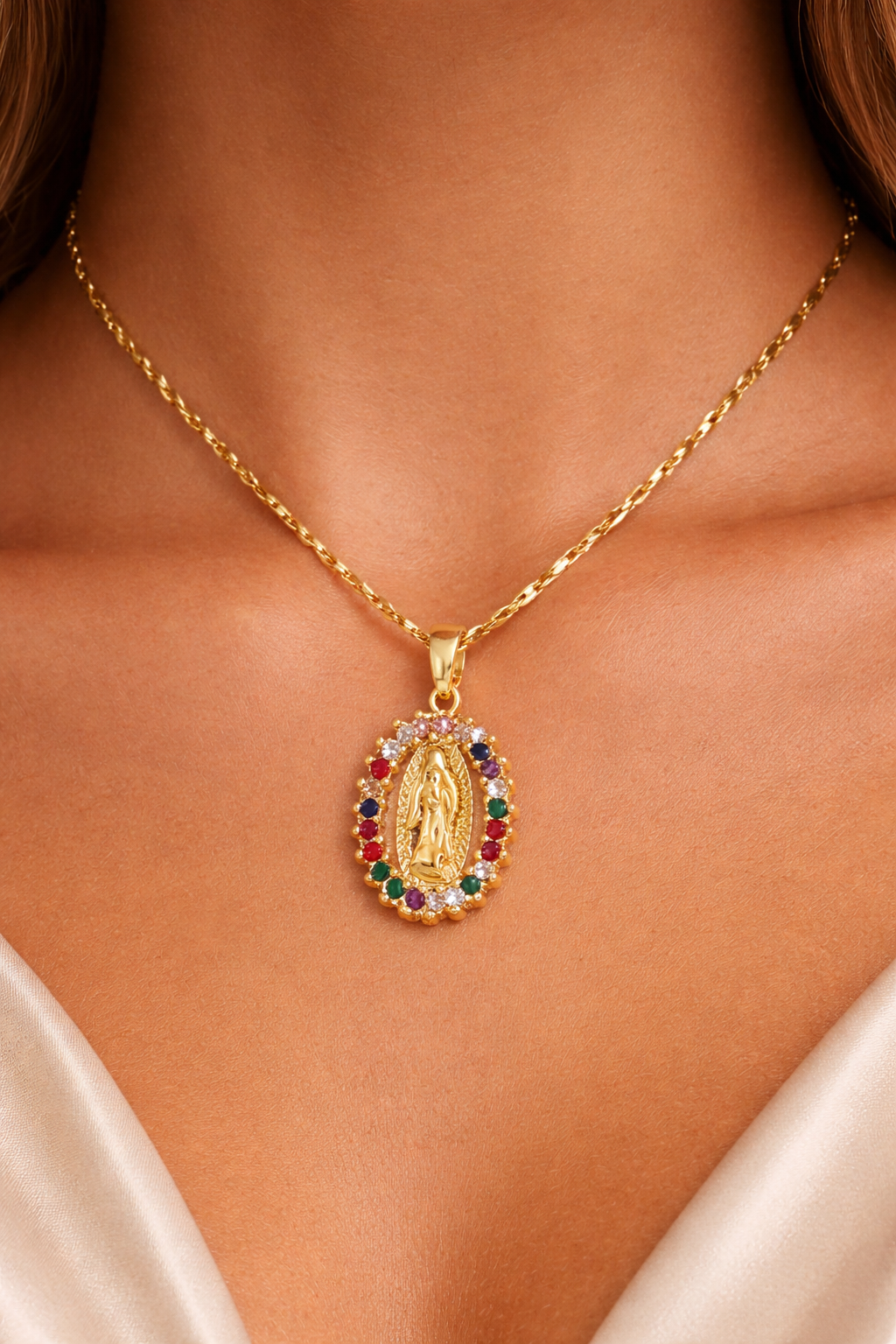 Sacred Grace Gold Virgin Mary Necklace