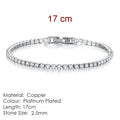 Fashion 2.5mm Zirconia Tennis Bracelet for Women Crystal Charm Designer Tennis Thin Chain Bracelet on Hand Wedding Jewelry KC128