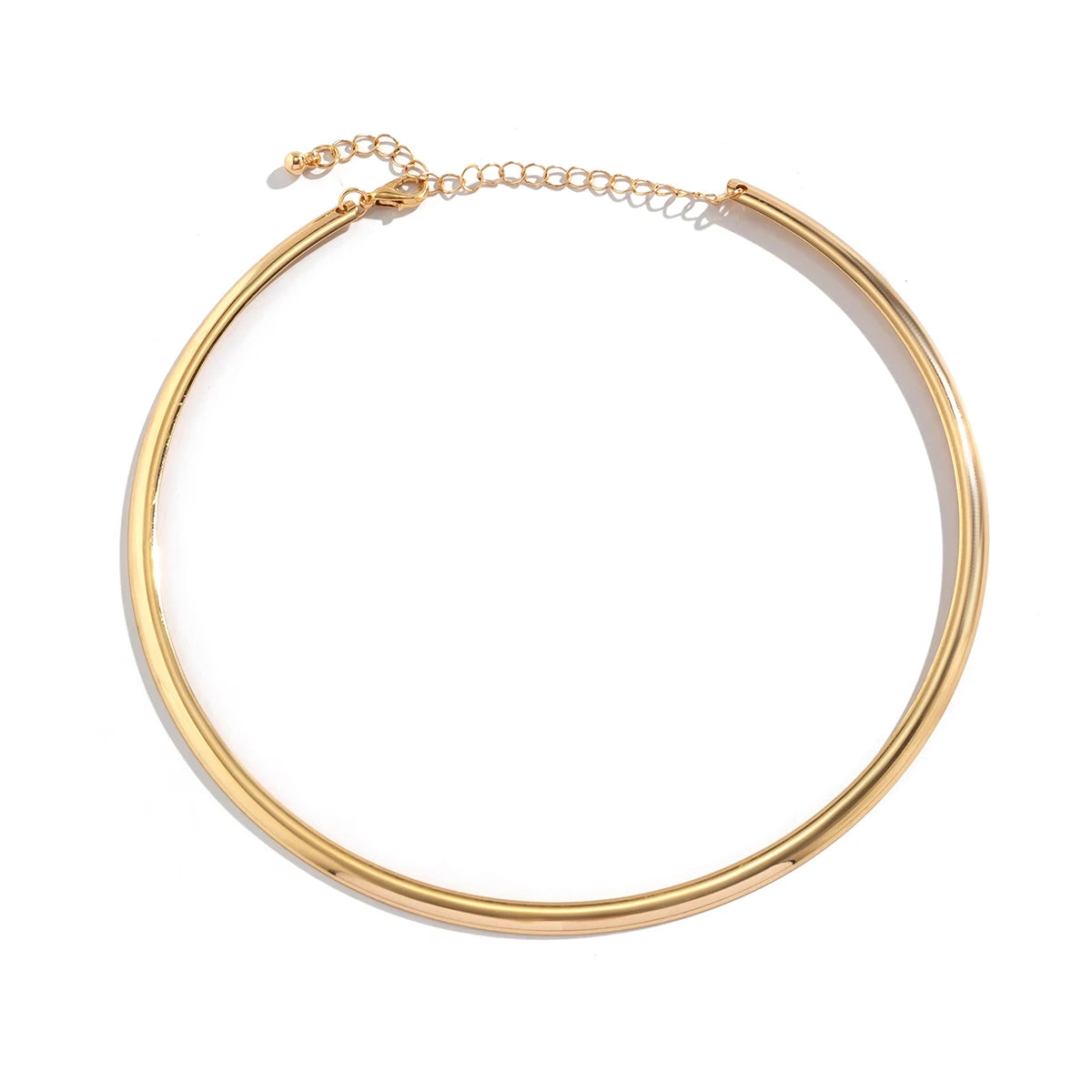 Ingemark Vintage Iron Metal Torques Choker Necklace for Women Goth Gold Color Smooth Adjustable Chain Fashion Jewelry Steampunk