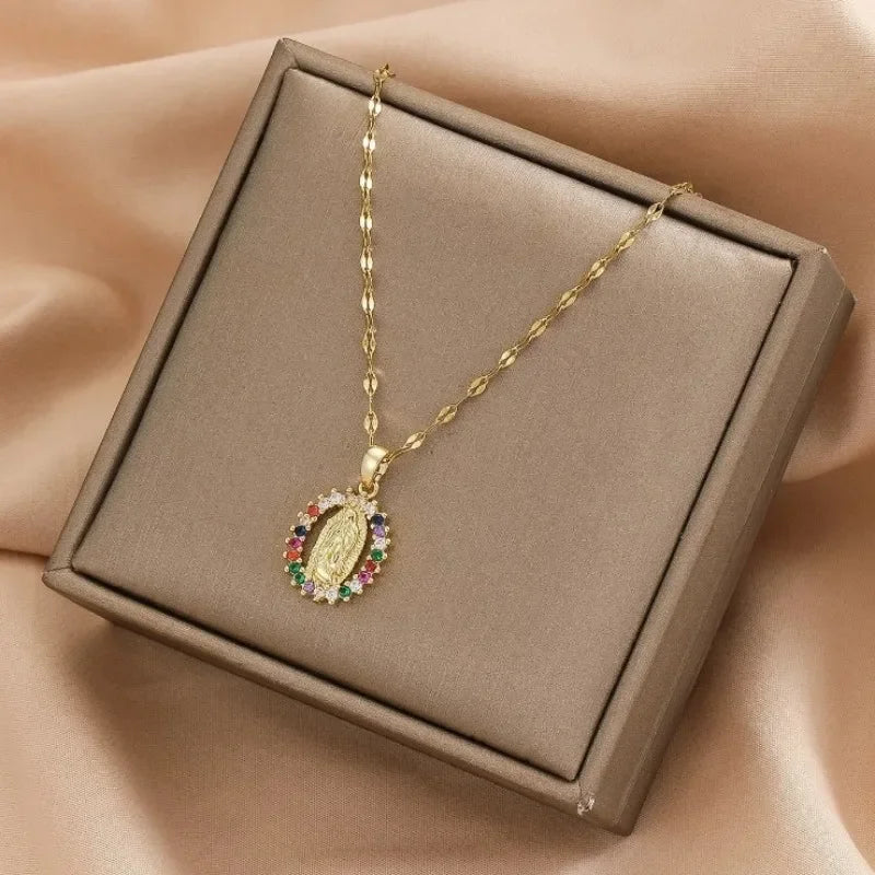 Sacred Grace Gold Virgin Mary Necklace