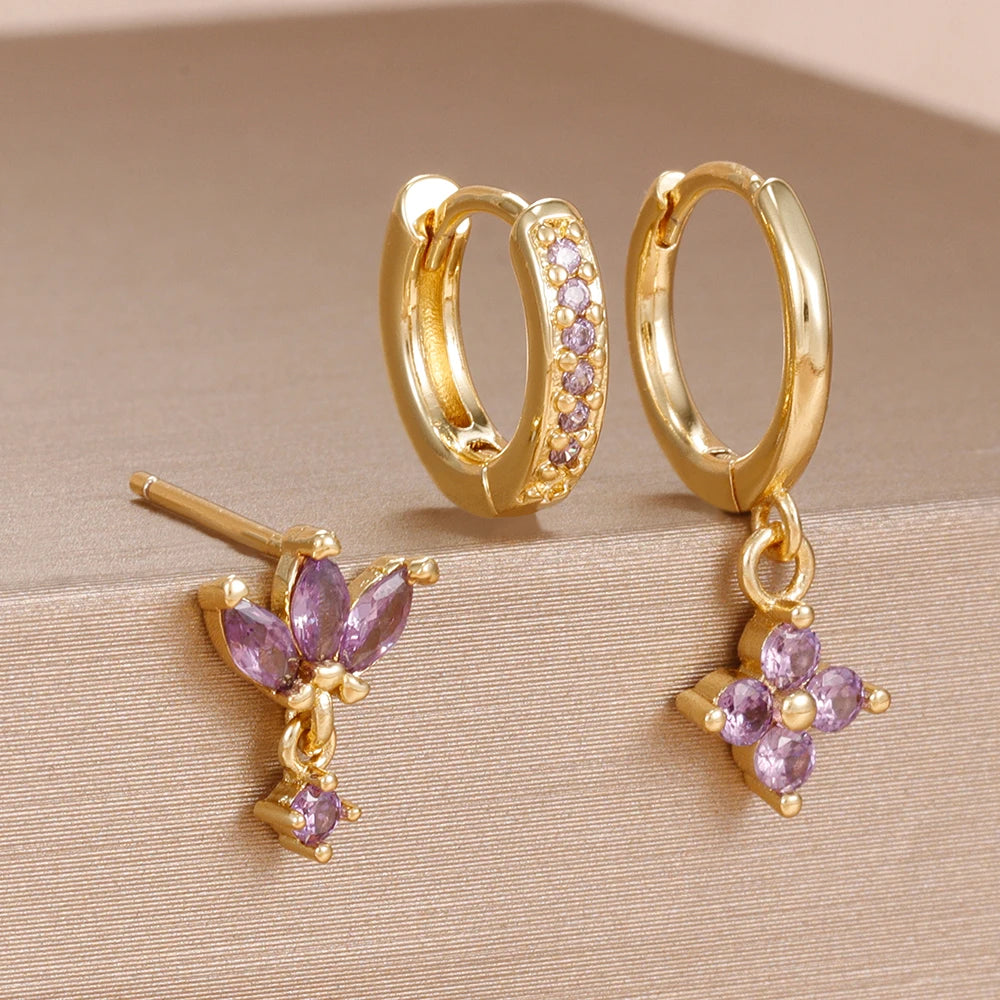 Aurora Amber Hoops