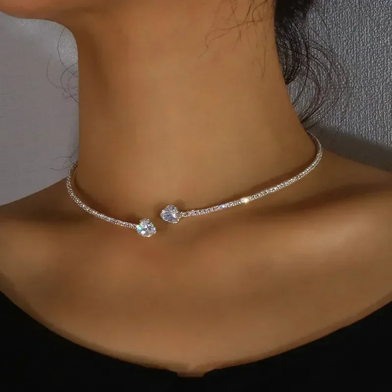 925 Sterling Silver Three-Layer Stacking Necklace Women Simple Strip Pendant Waterproof Hypoallergenic Collarbone Chain Jewelry