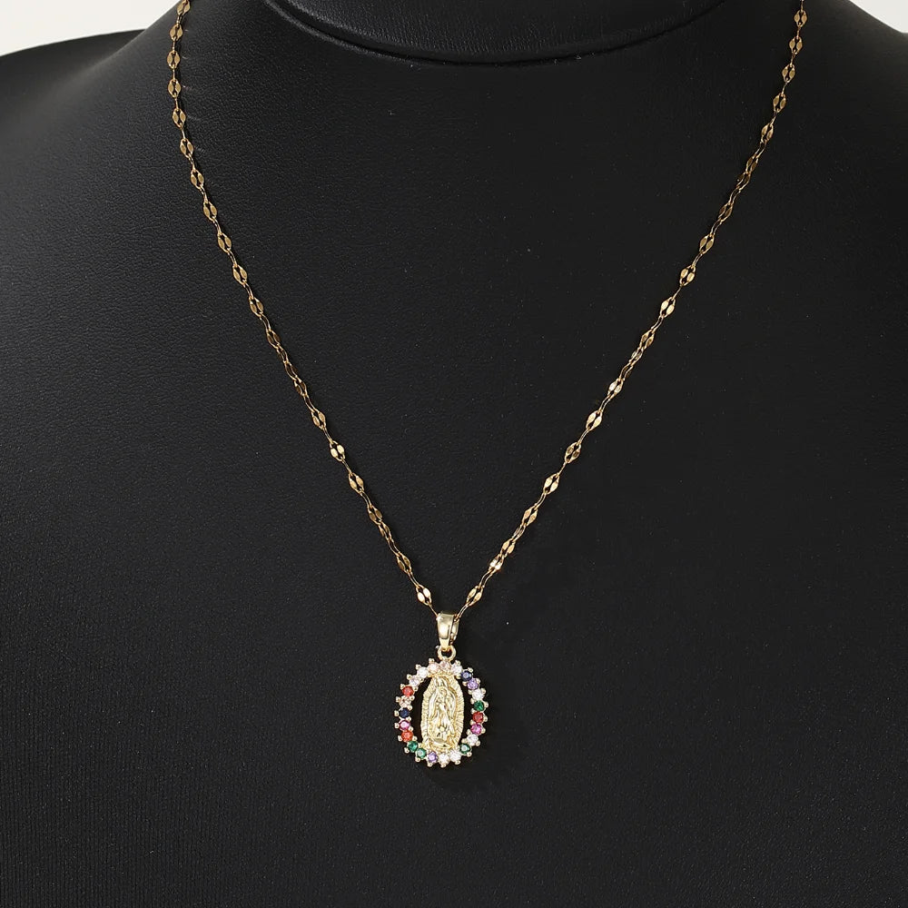 Sacred Grace Gold Virgin Mary Necklace