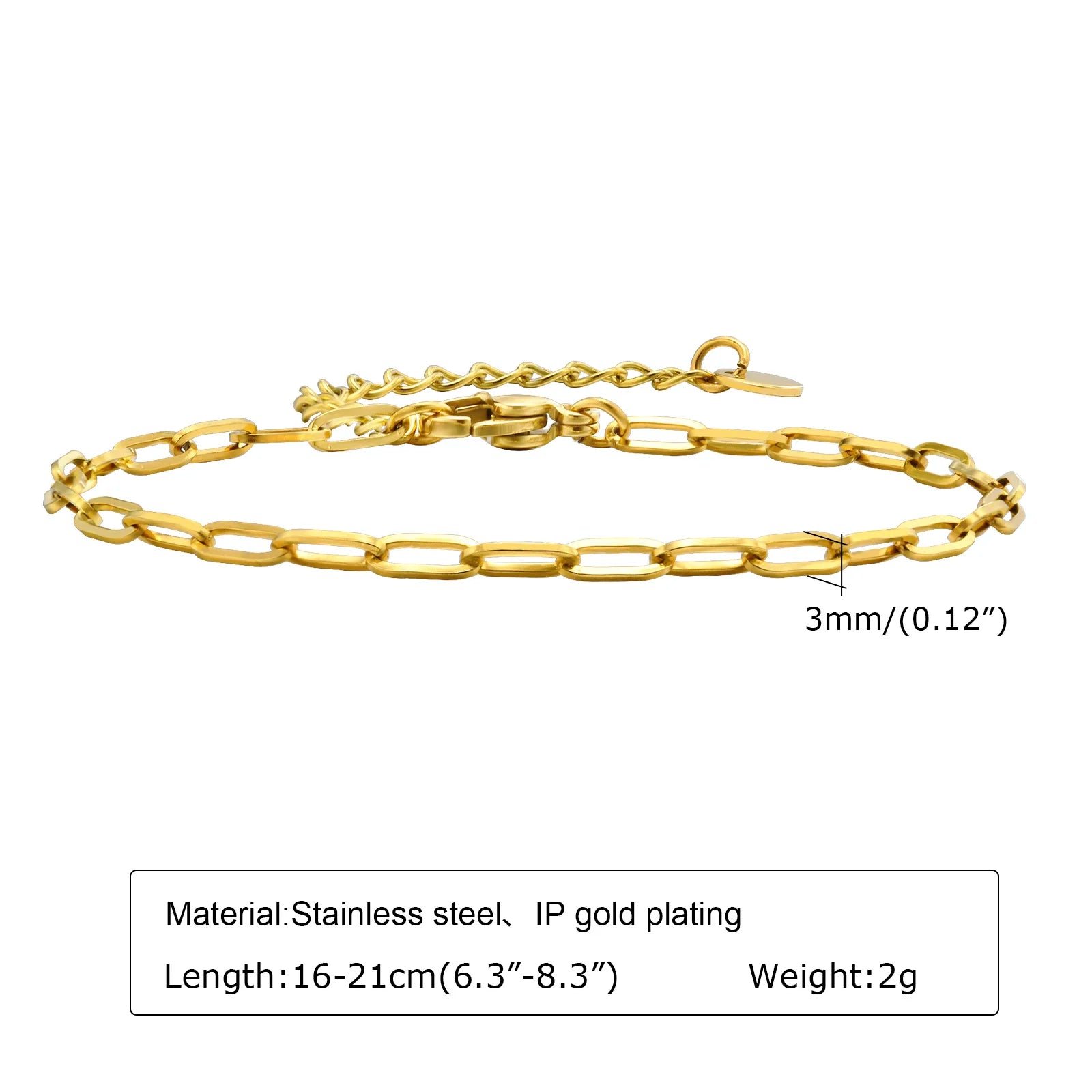 Non Tarnish Stainless Steel Bracelet Gold Plated Stackable for Women, Thin Herribone Chain Bracelet Waterproof Jewelry
