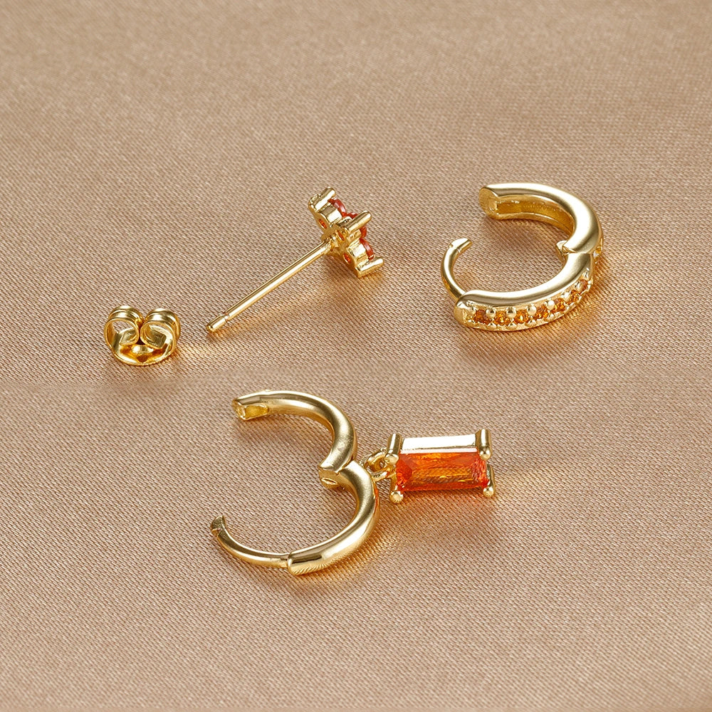 Aurora Amber Hoops