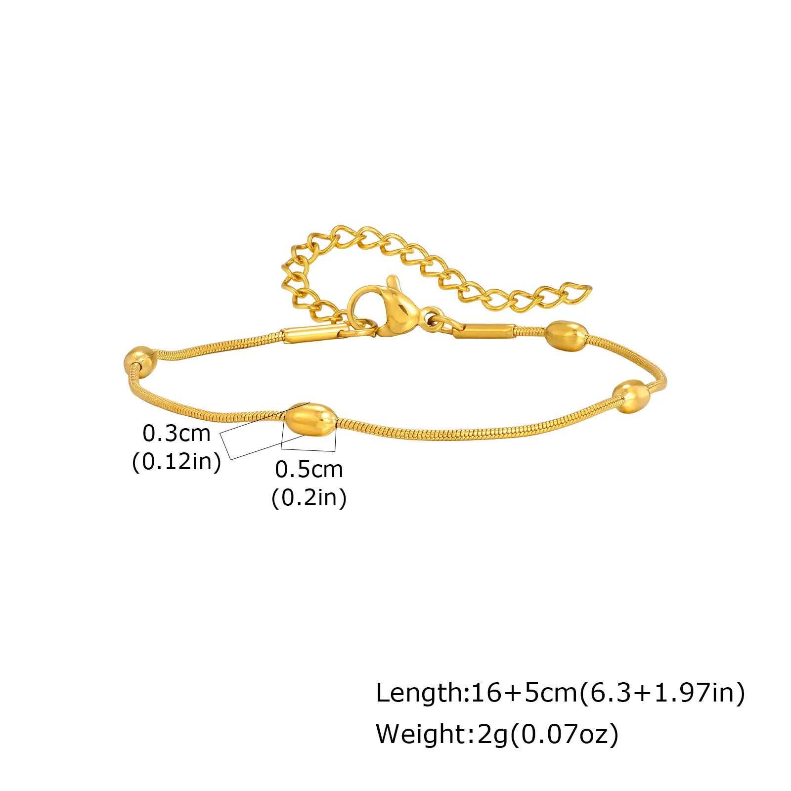 Non Tarnish Stainless Steel Bracelet Gold Plated Stackable for Women, Thin Herribone Chain Bracelet Waterproof Jewelry