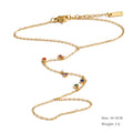 Yhpup Trendy Stainless Steel Zircon Beads Back of Hand Chain Finger Bracelet Fashion Chic Sexy Jewelry Waterproof Wholesale Gift