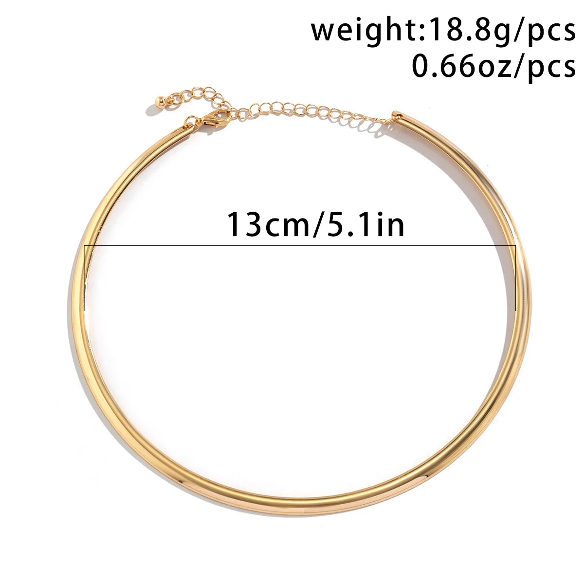Ingemark Vintage Iron Metal Torques Choker Necklace for Women Goth Gold Color Smooth Adjustable Chain Fashion Jewelry Steampunk