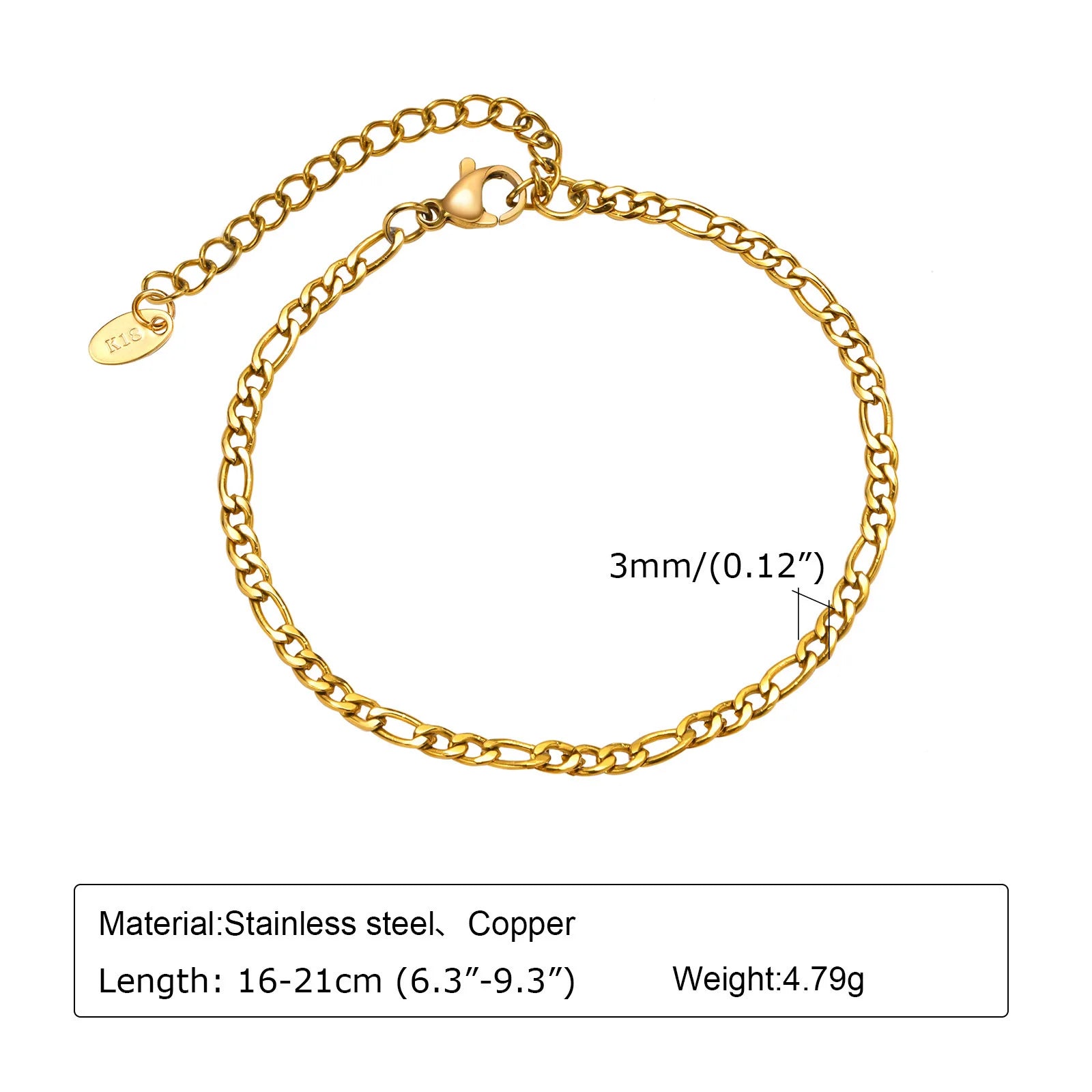 Non Tarnish Stainless Steel Bracelet Gold Plated Stackable for Women, Thin Herribone Chain Bracelet Waterproof Jewelry