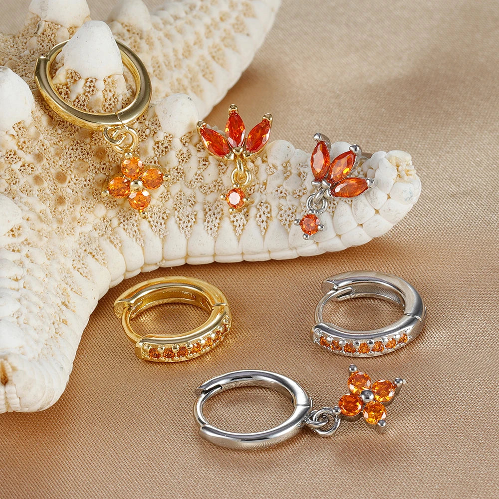 Aurora Amber Hoops