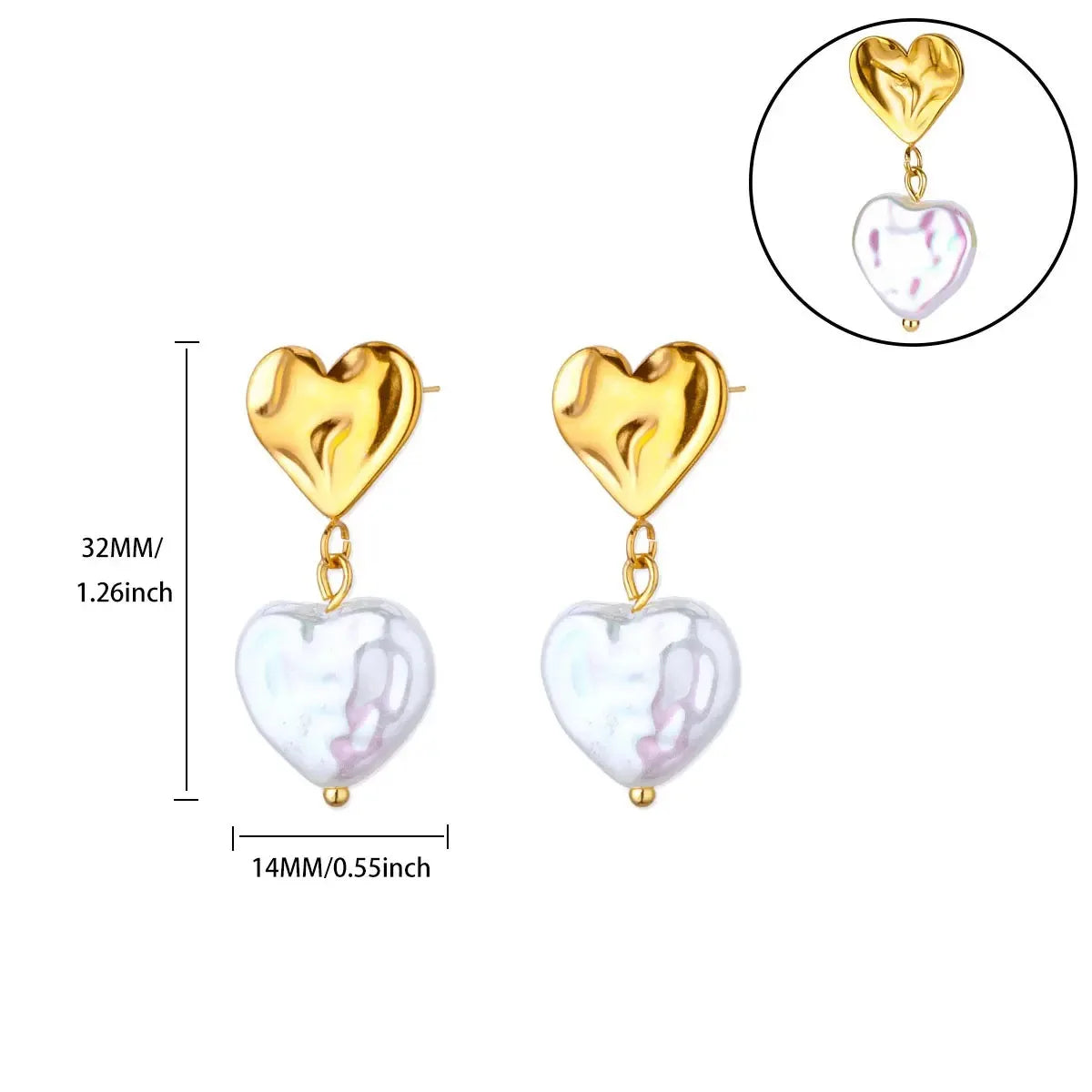 Golden Heart Glow Hoops
