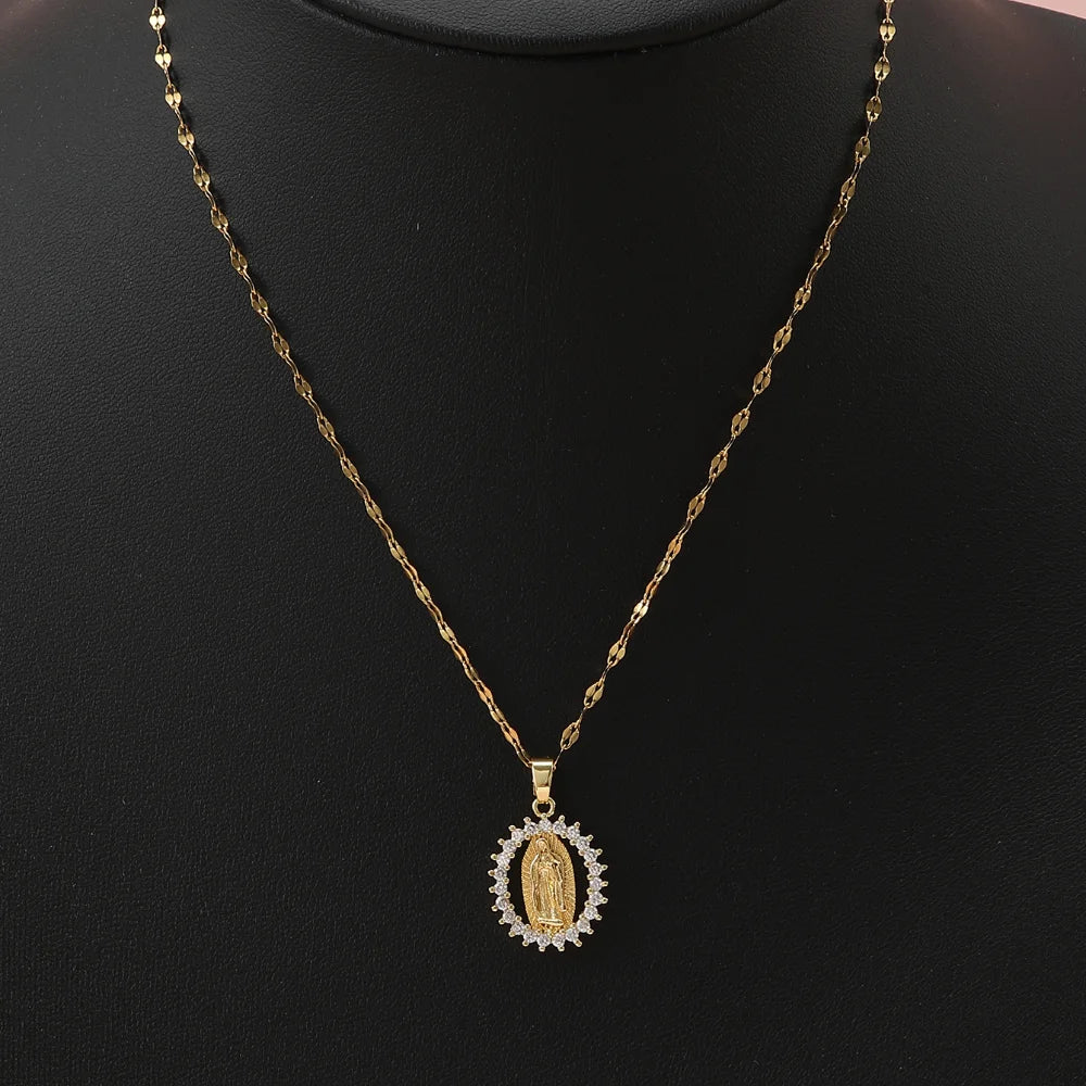 Sacred Grace Gold Virgin Mary Necklace
