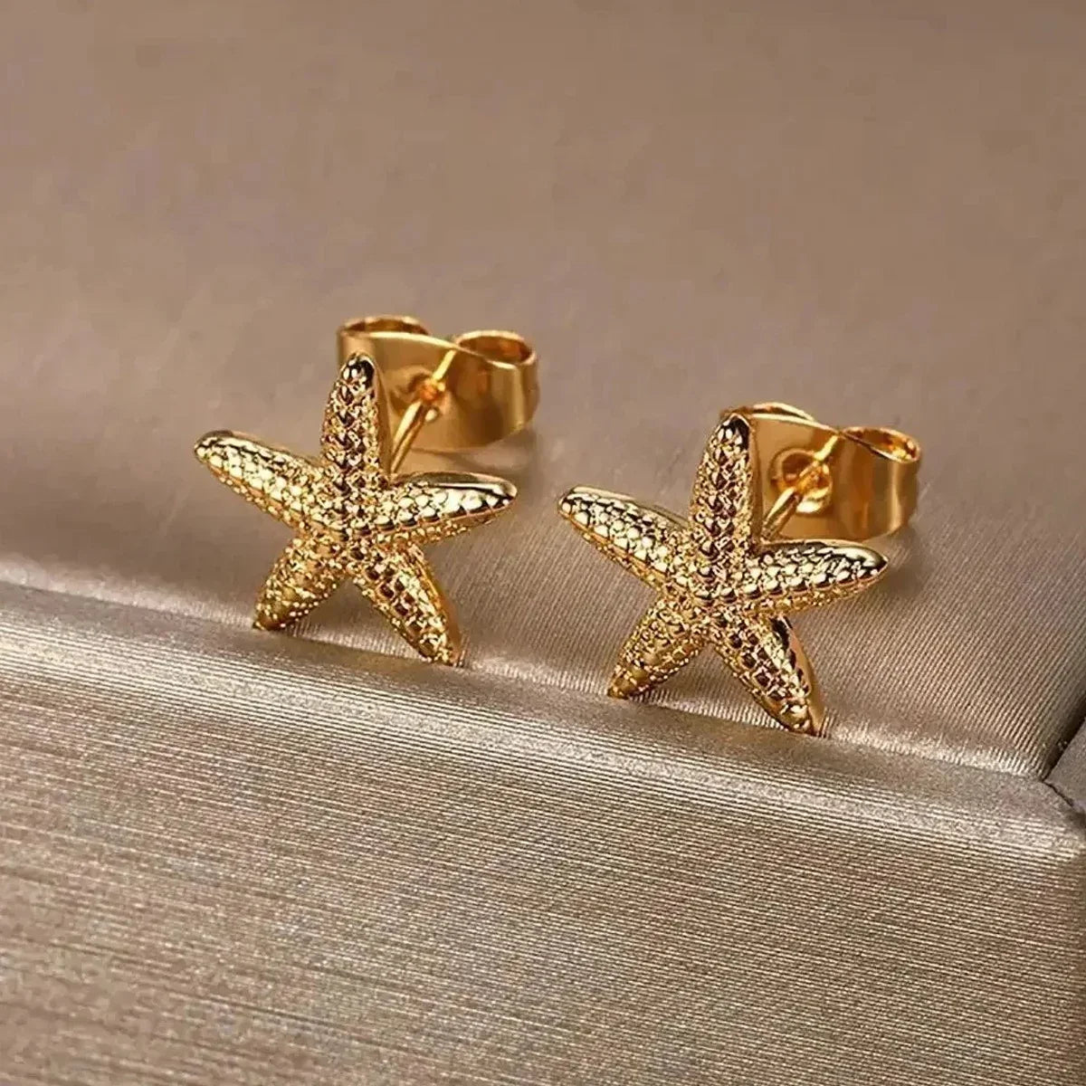 Vintage Summer Starfish Stainless Steel Stud Earrings For Women Simple Star Shell Earrings Stud Ocean Party Jewelry Gift