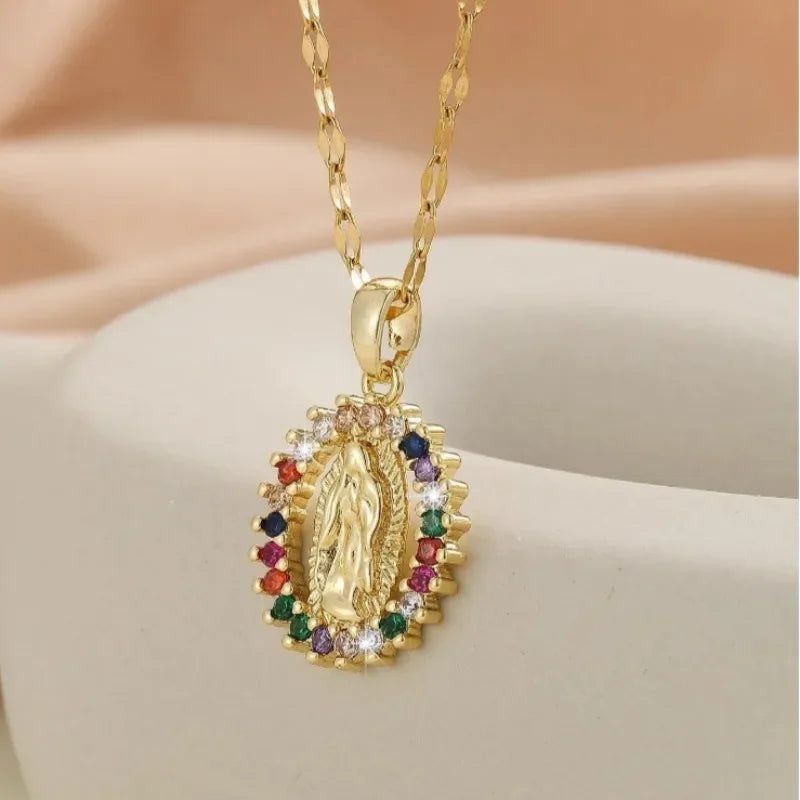 Sacred Grace Gold Virgin Mary Necklace